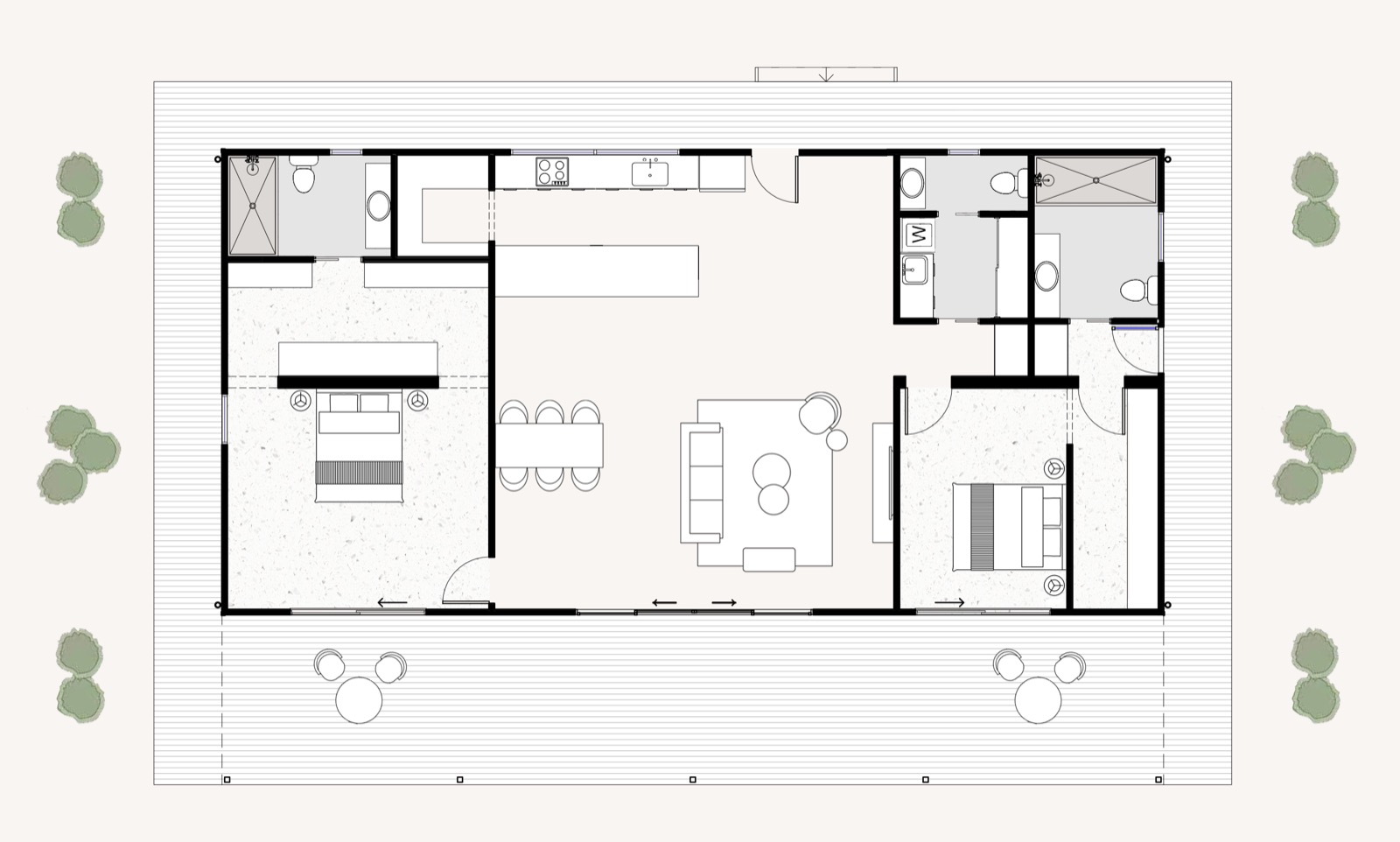 Freycinet Horizon floor plan — 2 bedroom layout
